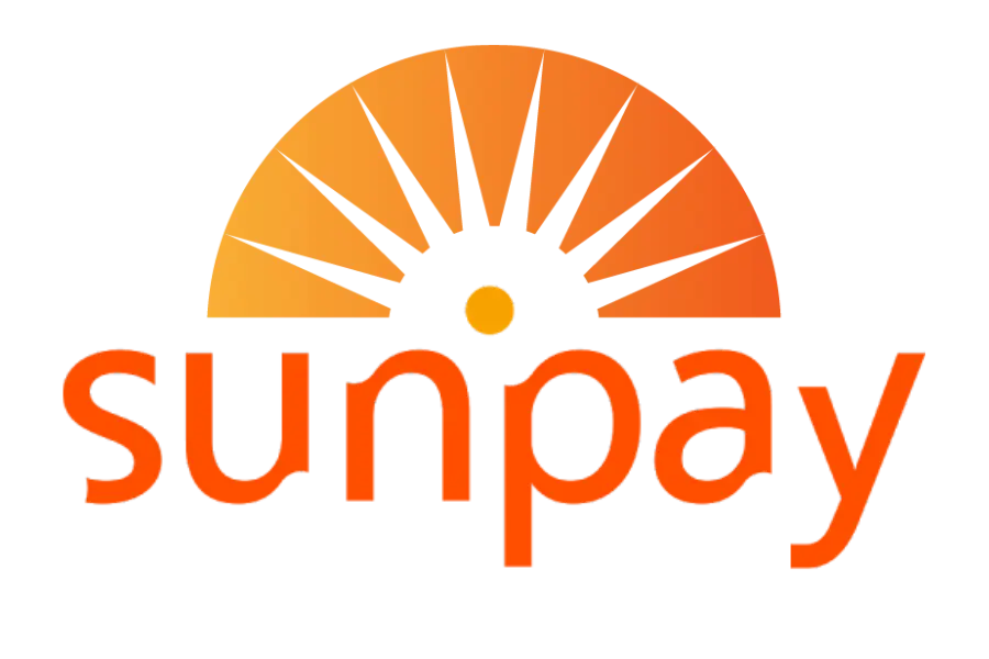 SunPay Logo - Vibrant Orange Sunburst Design